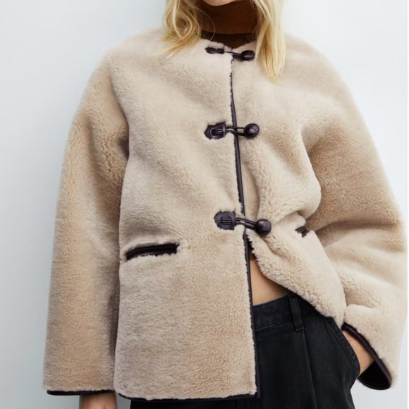 Mango Jackets & Blazers - Mango Fur-effect coat with appliqués